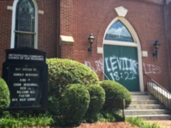 Church With Openly Gay Pastor Vandalized With You'll Burn